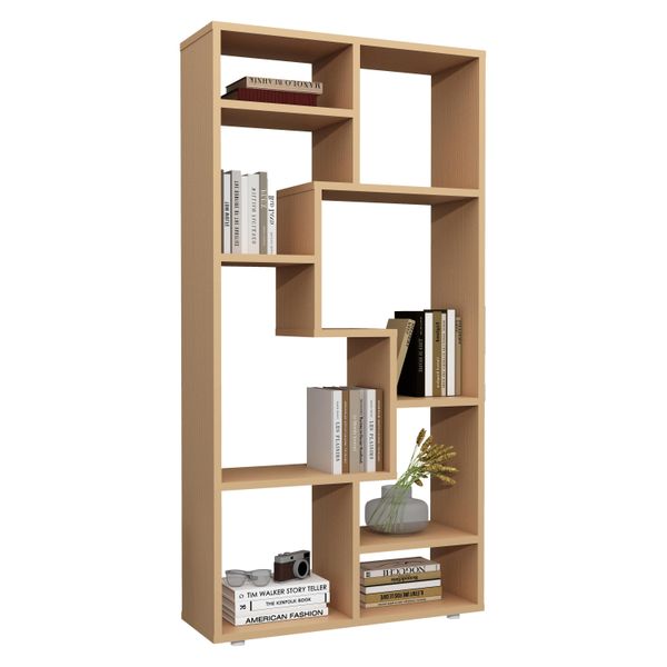Standregal Vcm "Holz Stand Regal Raumteiler BüCherregal Lanisa M", Braun (Buche), B:58Cm T:20Cm, Regale, Standregal-image