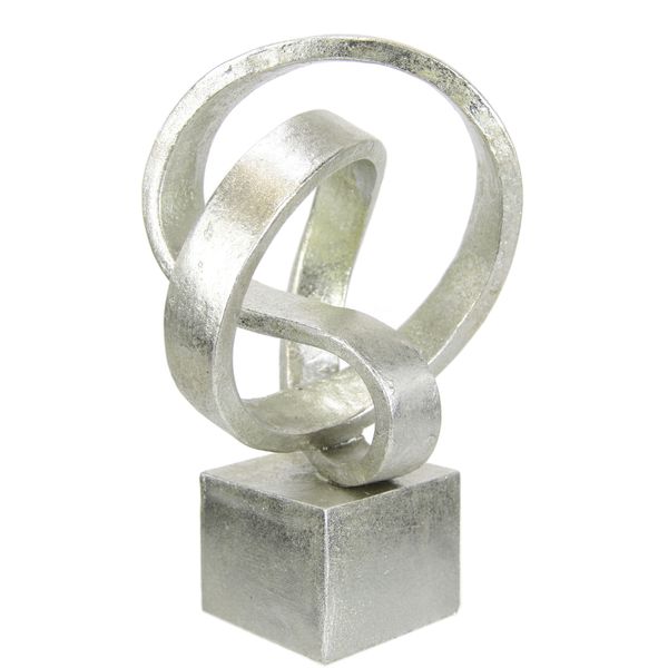 Dekofigur I.Ge.A. "Moderne Deko Skulptur", Silber, B:17Cm H:25Cm, Polyresin, Dekofiguren, Ornamente Statue Dekoration Figuren Geschenkidee, Silber-image