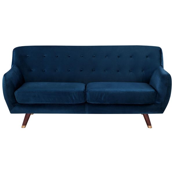 3-SITZER-SOFA Samtstoff Marineblau Bodo-image