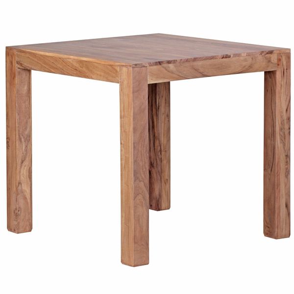 Esstisch Massivholz Akazie Rechteckig Handgefertigt Nako, Beige 80X80X76 Cm-image