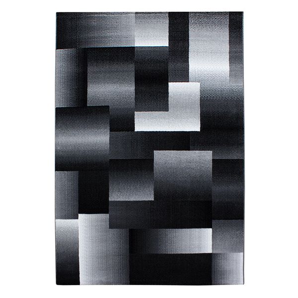 Teppich Kurzflor Aspen In Schwarz, Abstrakt Kariert, 140 X 200 Cm-image