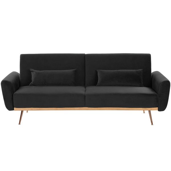 3-SITZER-SCHLAFSOFA Samtstoff Schwarz Eina-image