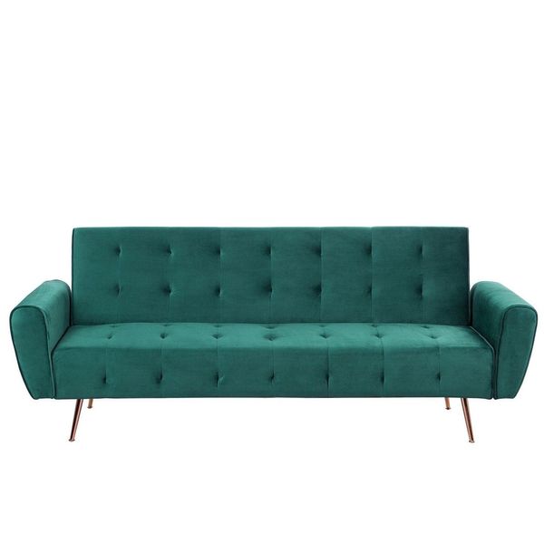 3-SITZER-SCHLAFSOFA Samtstoff SmaragdgrüN Selnes-image