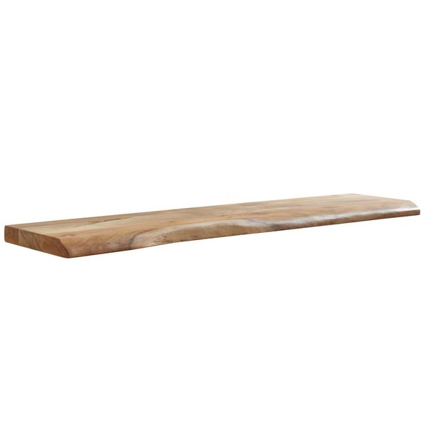 Wandregal Akazienholz Baumkante Rustikal, Beige 120X26X4 Cm-image