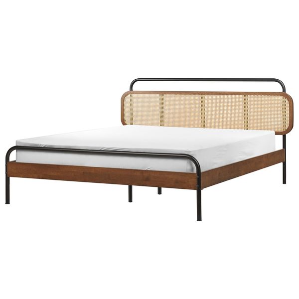 Bett Mit Lattenrost 160X200 Cm Dunkler Holzfarbton Boussicourt-image