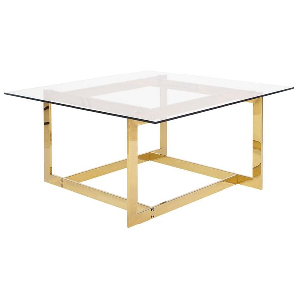 Couchtisch Glas Gold Quadratisch 80/80 Cm Crystal-image