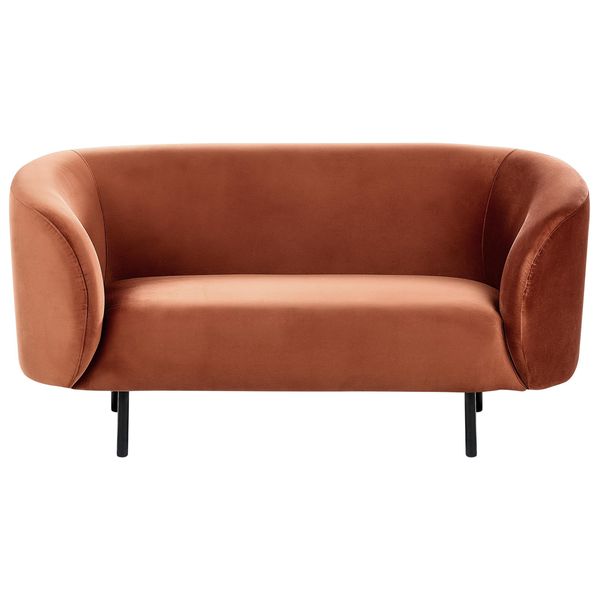2-SITZER-SOFA Samtstoff Orange/Schwarz Loen-image