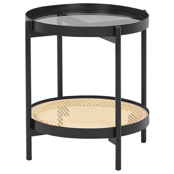 Beistelltisch Schwarz/Heller Holzfarbton Reno-image
