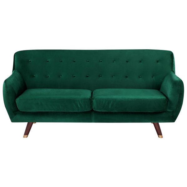 3-SITZER-SOFA Samtstoff SmaragdgrüN Bodo-image