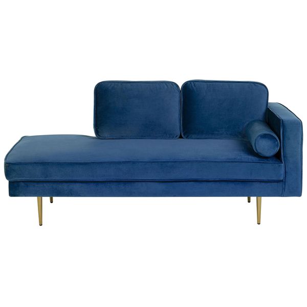 Chaiselongue Samtstoff Marineblau Rechtsseitig Miramas-image