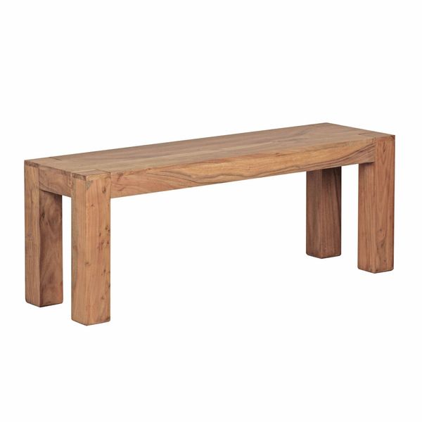 Sitzbank Massivholz Landhausstil Handgefertigt, Beige 120X35X45 Cm-image