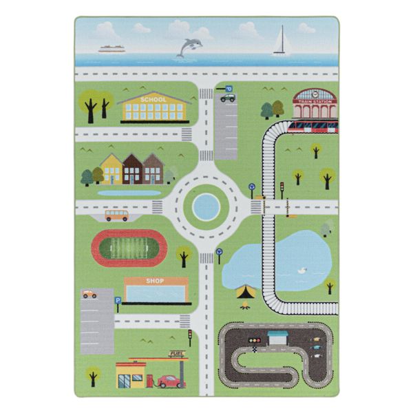 Kinderteppich Traun, Mit SpielstraßEn-Motiv, GrüN, 100 X 150 Cm-image
