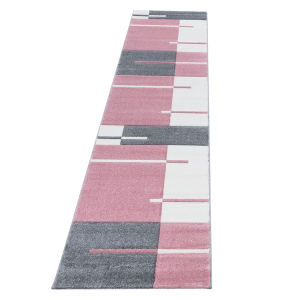 Kurzflorteppich Latemar, Kariert, Rosa, 80 X 300 Cm-image