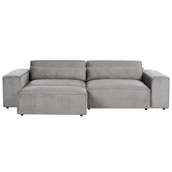 2-SITZER-SOFA Grau Mit Ottomane Hellnar-image