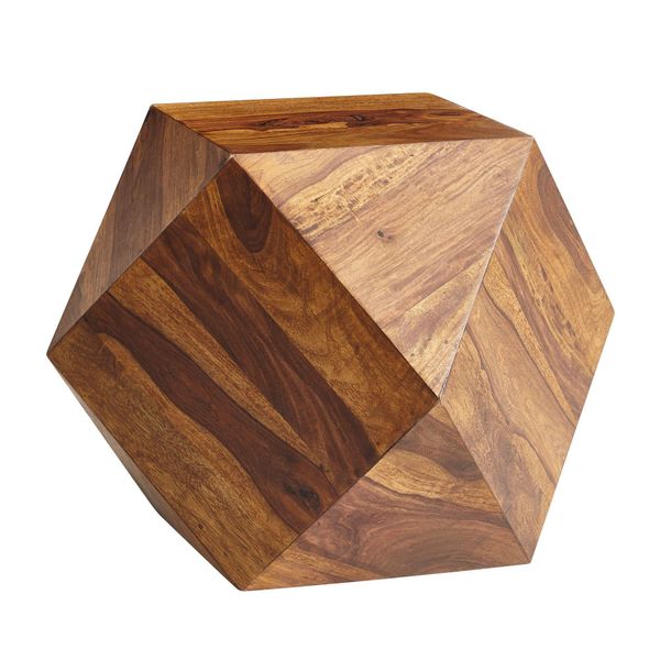 Couchtisch Aus Sheeshamholz Im Diamant-Design, MaßE 57X42,5X57 Cm, Belastbarkeit 30 Kg-image