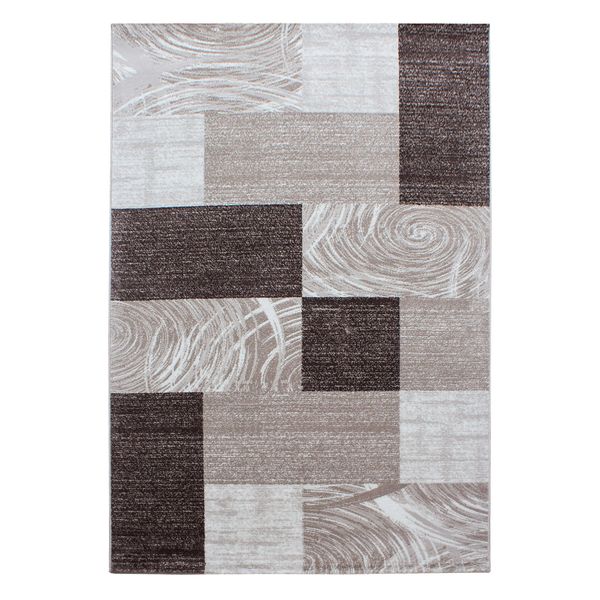 Teppich Kurzflor Drau In Braun, Abstrakt Kariert, 160 X 230 Cm-image