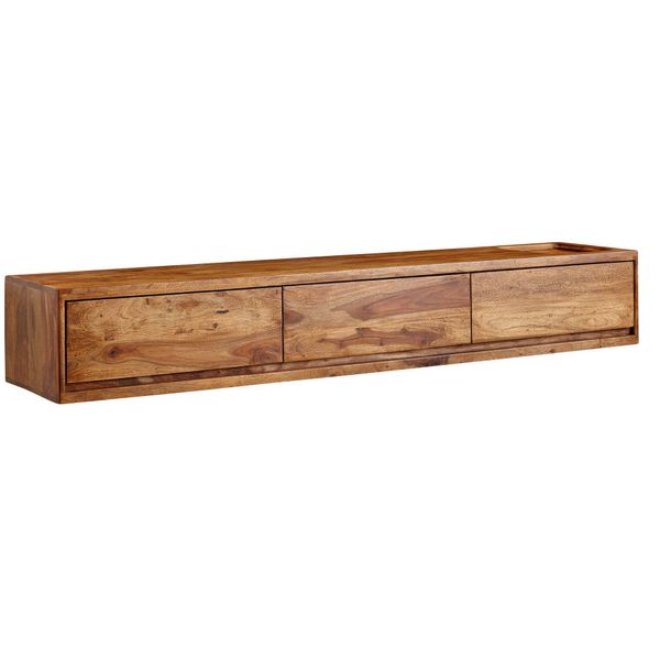 Lowboard Massivholz Modern Stil HäNgend FüR 65-Zoll Fernseher Mit 3 Schubladen-image