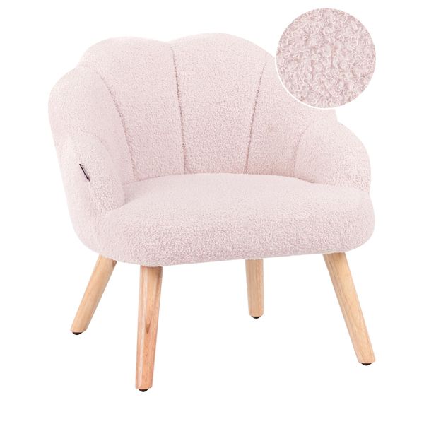 Kindersessel Bouclé Pastellrosa Miland-image