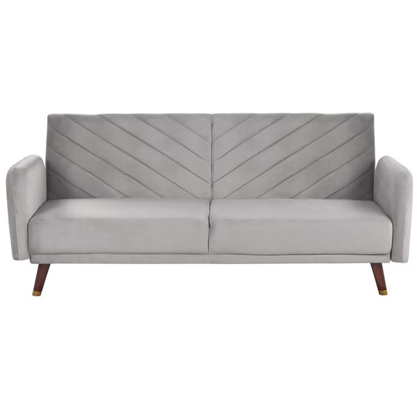 3-SITZER-SCHLAFSOFA Samtstoff Hellgrau Senja-image