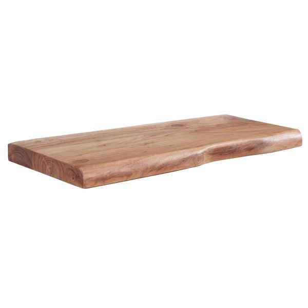 Wandregal Akazienholz Baumkante Rustikal, Beige 60X26X4 Cm-image