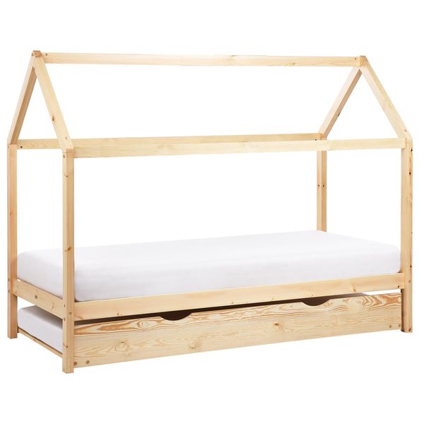 Kinderbett 90X200 Cm Heller Holzfarbton Crillon-image