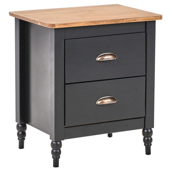 Nachttisch Schwarz/Gold/Heller Holzfarbton Shillington-image
