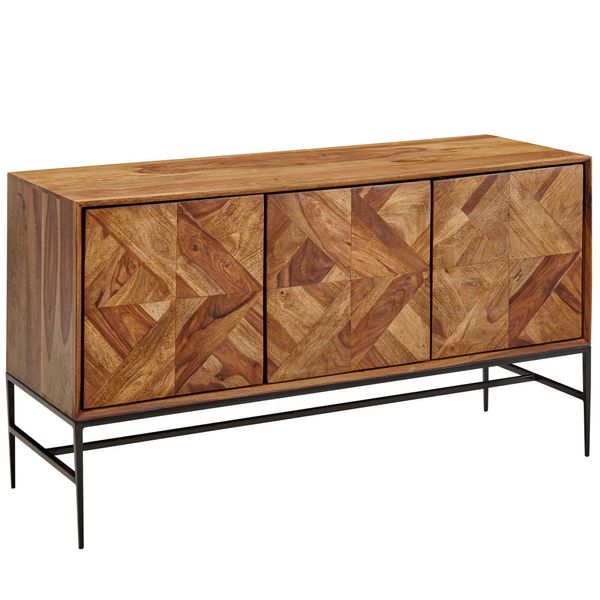 Sideboard – Massivholz, 123X70X45 Cm, Industrial-Stil, Stauraum-image