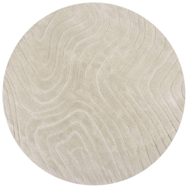 Wollteppich Leven, Abstrakt, Beige, Ø 160 Cm-image