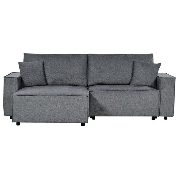 3-SITZER-ECKSOFA Dunkelgrau Linksseitig Mit Schlaffunktion Stauraum Karila-image