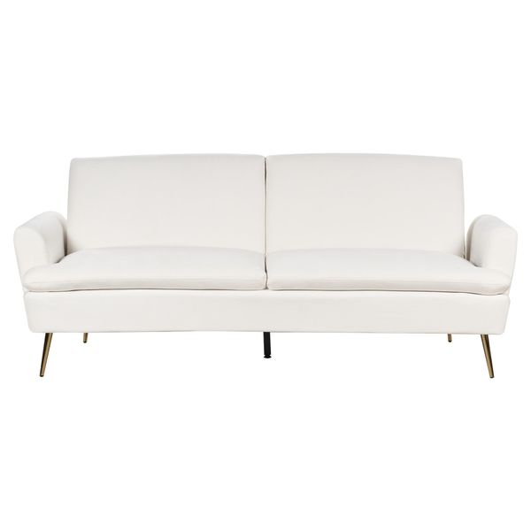 3-SITZER-SCHLAFSOFA Samtstoff Cremeweiß Vettre-image