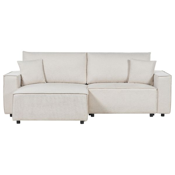 3-SITZER-ECKSOFA Beige Linksseitig Mit Schlaffunktion Stauraum Karila-image