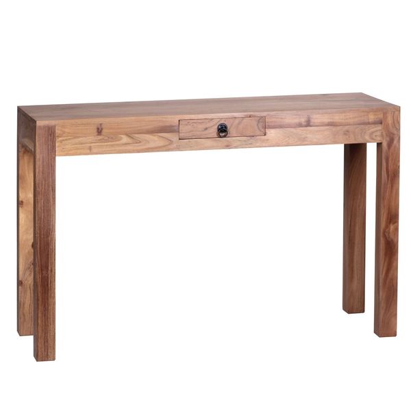 Konsolentisch Akazienholz Schublade Landhausstil Nako, Beige 120X40X70 Cm-image