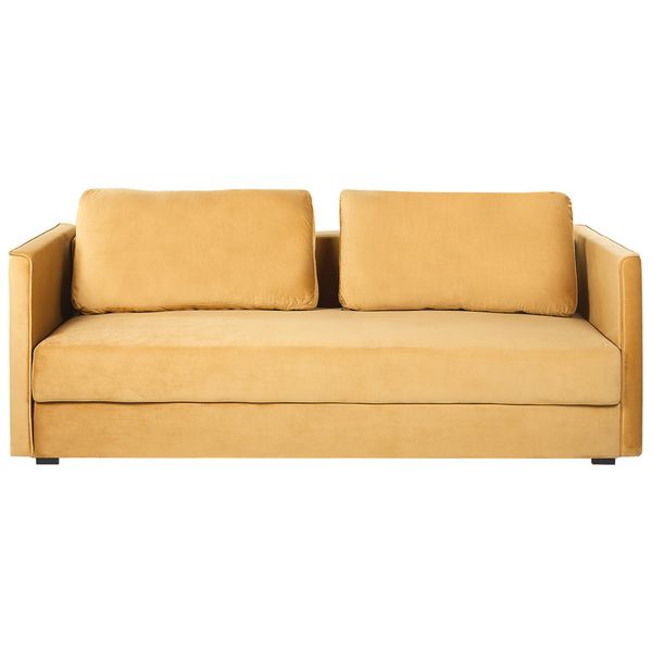 3-SITZER-SCHLAFSOFA Samtstoff Gelb Eksjo-image