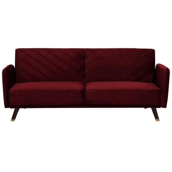 3-SITZER-SCHLAFSOFA Samtstoff Rot Senja-image