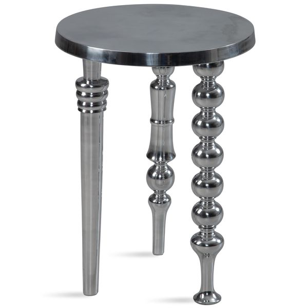 Beistelltisch – Aluminium Silber Dreibein Design 44X44X63 Cm-image