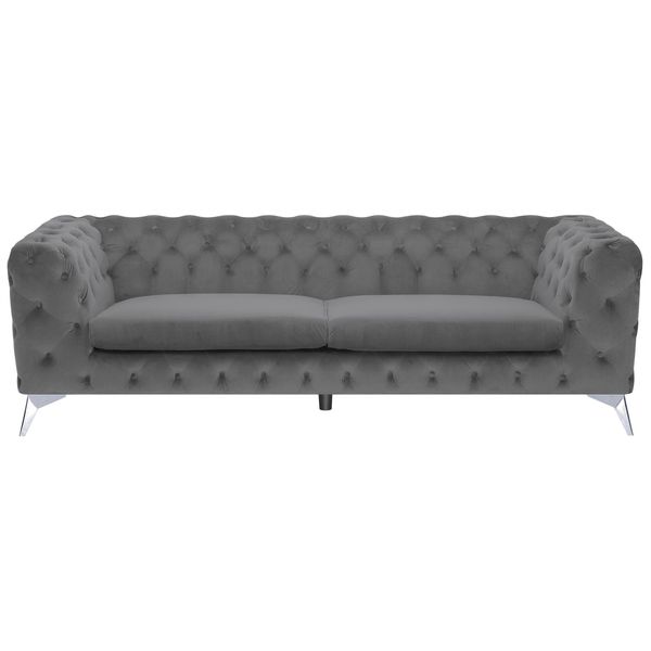 3-SITZER-SOFA Samtstoff Grau Sotra-image