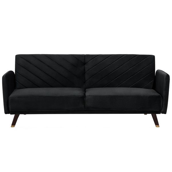 3-SITZER-SCHLAFSOFA Samtstoff Schwarz Senja-image
