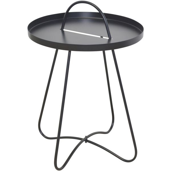 Beistelltisch, Schwarz (Schwarz, Schwarz, Schwarz), B:40Cm H:57Cm T:40Cm, Hofmann Living And More, Tische, Beistelltisch, Metallplatte-image