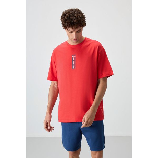 ÜBergrößE Baumwoll Rundhalsausschnitt Bedrucktes T-Shirt-image