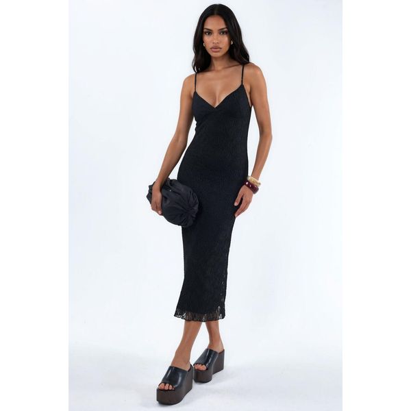 V-Ausschnitt Spitzen-Midi-Kleid Im Bodycon-Stil-image