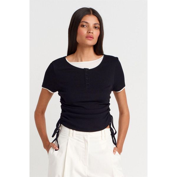 Damen Baumwoll Slim-Fit Rundhals T-Shirt-image