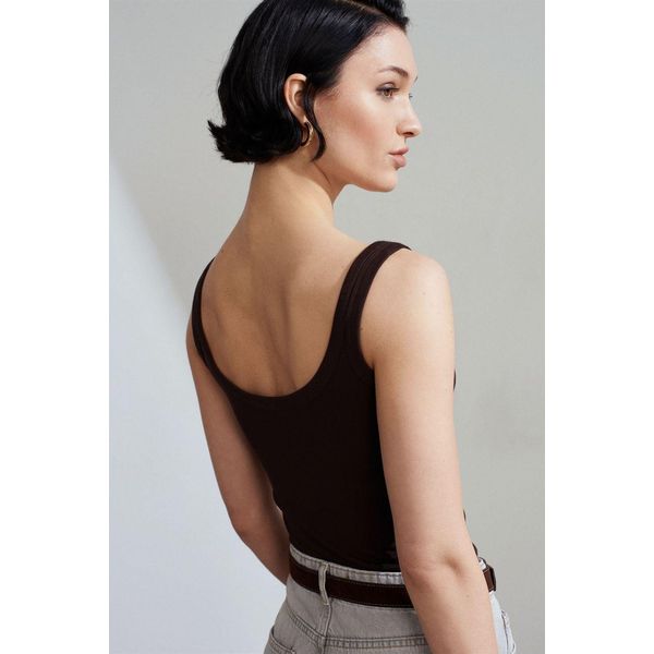 Rippstrick-Crop-Cami-Bluse-image