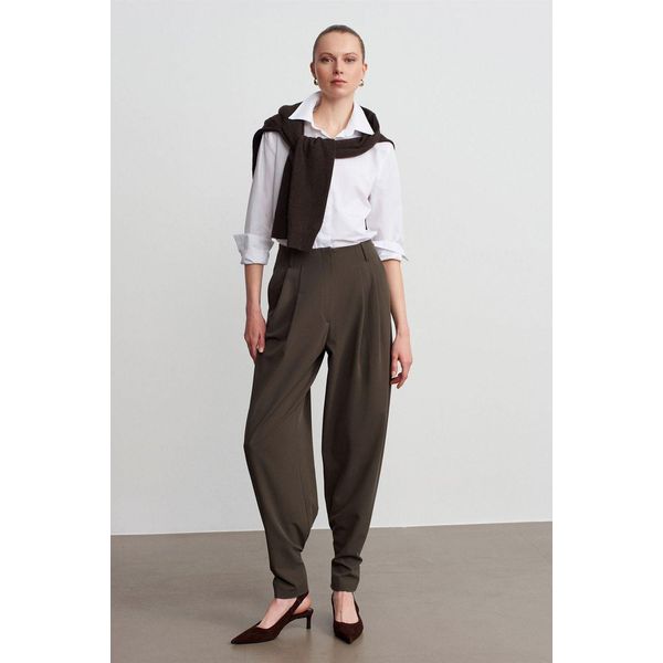 Damen Hohe Taille Weite Crepe-Hosen-image
