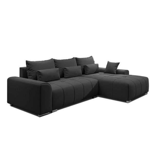 Ecksofa L Form Rivolli Schwarz 260/179/98 Cm – Modernes Sofa FüRs Wohnzimmer-image