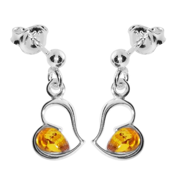 Paar OhrhäNger OSTSEE-SCHMUCK "Ostsee-Schmuck OhrhäNger Herz OhrhäNger Herz", Weiß, Ohrringe, Damen, 19 X 9Mm, Silber 925 (Sterlingsilber)-image