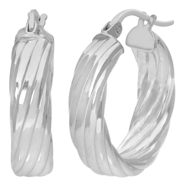 Paar Creolen Firetti "Schmuck Geschenk Silber 925 Ohrschmuck Ohrringe", Silberfarben, Ohrringe, Damen, Silber 925 (Sterlingsilber)-image