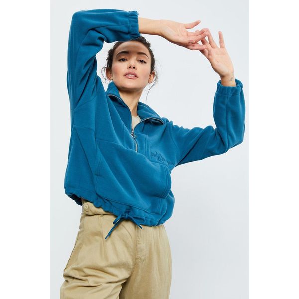 Oversized Half-Zip PlüSch Sweatshirt-image