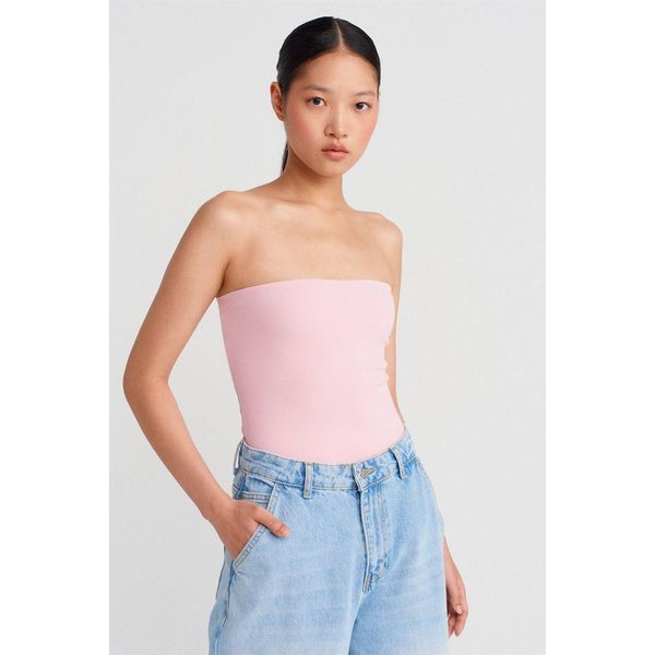 TräGerlose Slim-Fit-Jersey-Bluse-image