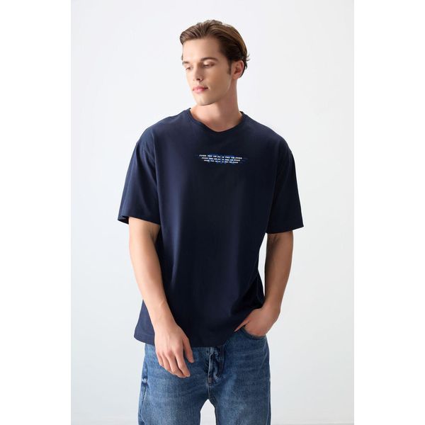 ÜBergrößE Baumwoll-Logo-T-Shirt-image