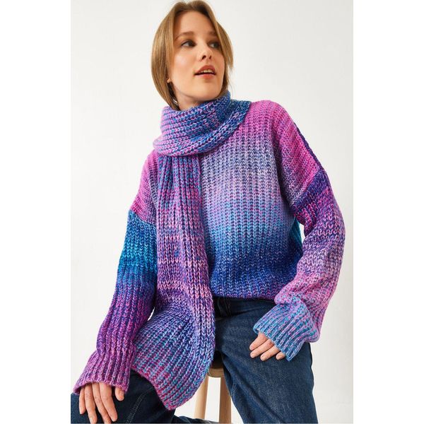 Gradient-Rippstrick-Pullover Mit Rundhalsausschnitt-image